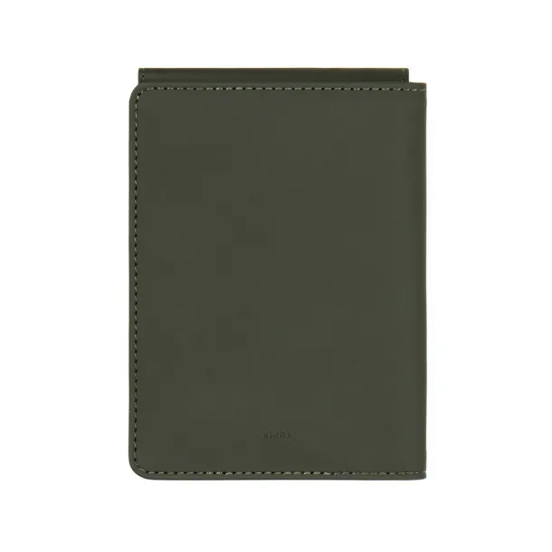 VINGA Baltimore RCS recycled polyester RFID passport cover - Vinga Green 