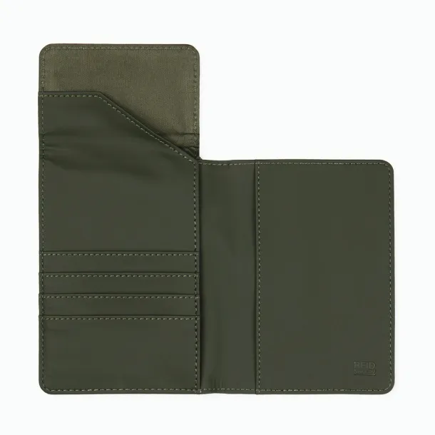 VINGA Baltimore RCS recycled polyester RFID passport cover - Vinga Green 