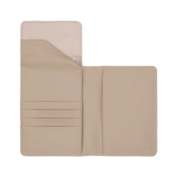 VINGA Baltimore RCS recycled polyester RFID passport cover - Vinga greige