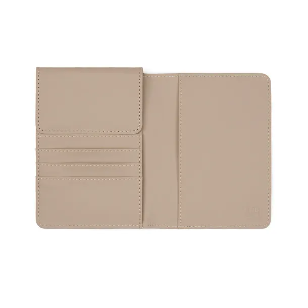 VINGA Baltimore RCS recycled polyester RFID passport cover - Vinga greige