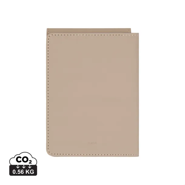 VINGA Baltimore RCS recycled polyester RFID passport cover - Vinga greige