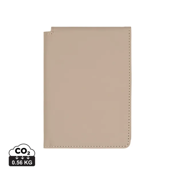 VINGA Baltimore RCS recycled polyester RFID passport cover - Vinga greige