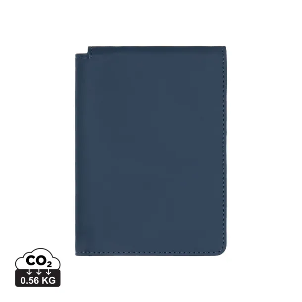 VINGA Baltimore RCS recycled polyester RFID passport cover - Vinga navy