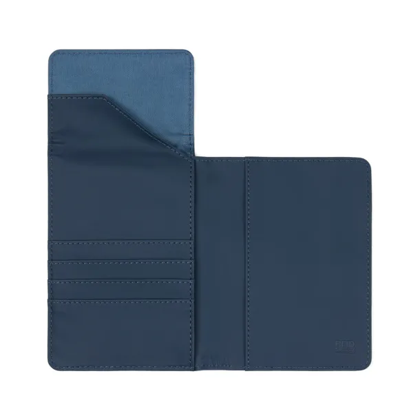 VINGA Baltimore RCS recycled polyester RFID passport cover - Vinga navy