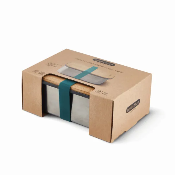 Black+Blum Stainless Steel Sandwich Box Large - Black & Blum turquoise 