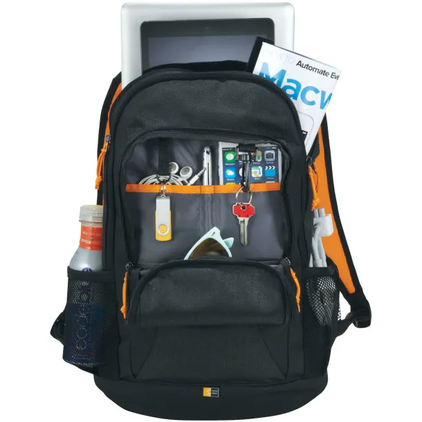 Ibira 15.6" laptop and tablet backpack - Case Logic Solid black Orange