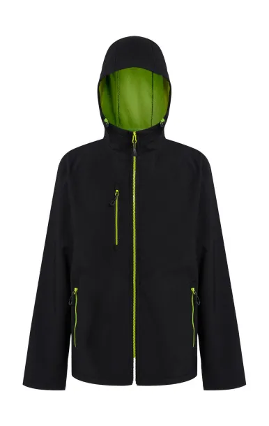 Navigate dvoslojna softshell jakna s kapuljačom - Regatta Professional Crna Lime Green