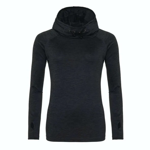 COOL ženski hoodie s višim ovratnikom, 210 g/m2 - Just Cool Crna