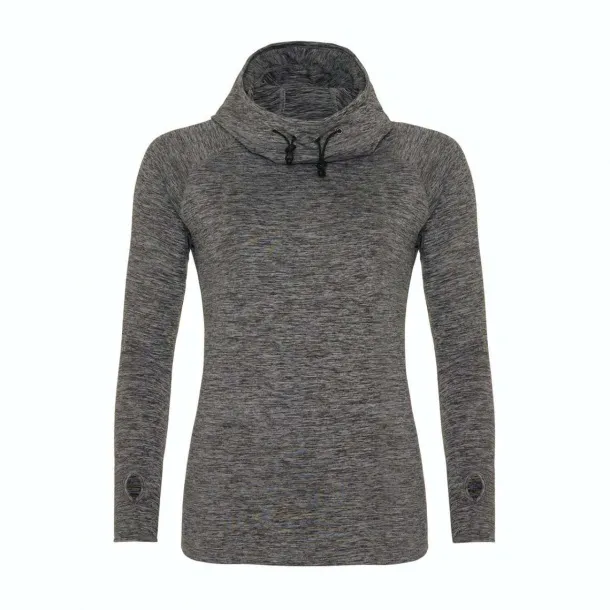 COOL ženski hoodie s višim ovratnikom - Just Cool Grey Melange