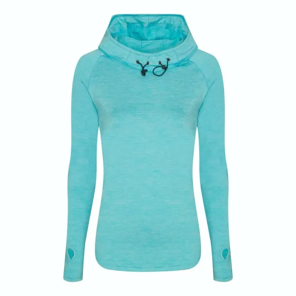 COOL ženski hoodie s višim ovratnikom, 210 g/m2 - Just Cool Ocean Melange