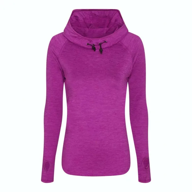COOL ženski hoodie s višim ovratnikom, 210 g/m2 - Just Cool Raspberry Melange