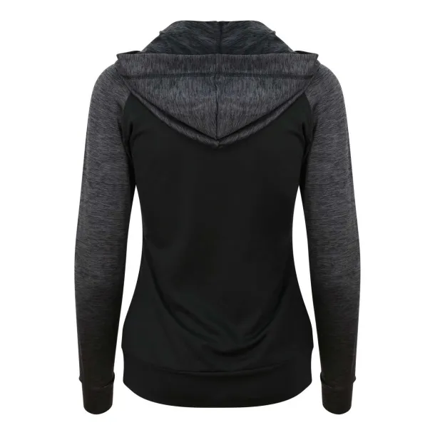 COOL ženski kontrastni hoodie s patentom, 240 g/m2 - Just Cool Crna Black Slate Melange