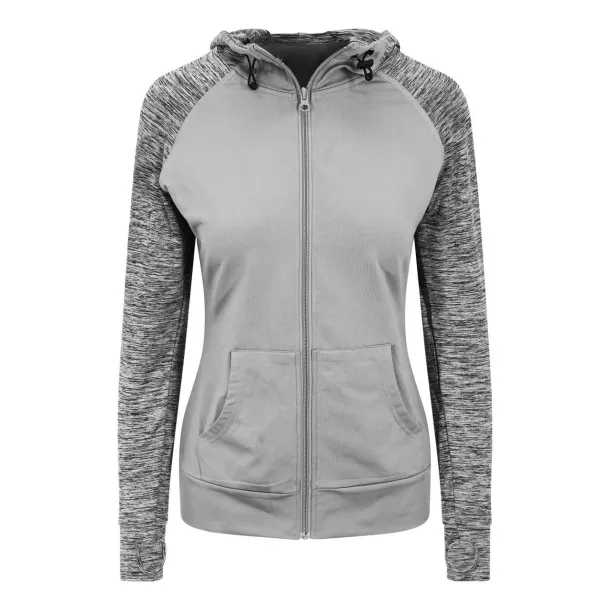 COOL ženski kontrastni hoodie s patentom, 240 g/m2 - Just Cool Heather Grey Grey Melange