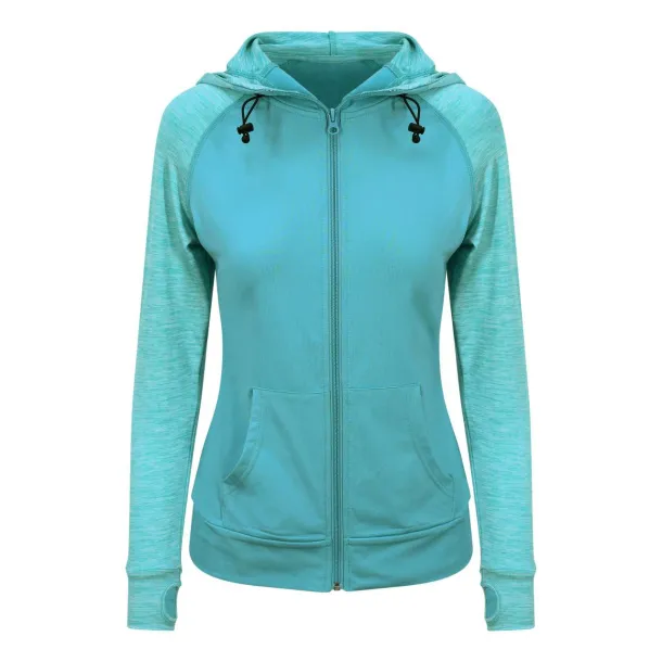 COOL ženski kontrastni hoodie s patentom, 240 g/m2 - Just Cool Ocean Ocean Melange