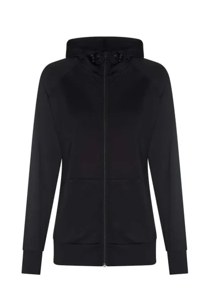COOL ženski kontrastni hoodie s patentom, 240 g/m2 - Just Cool Crna