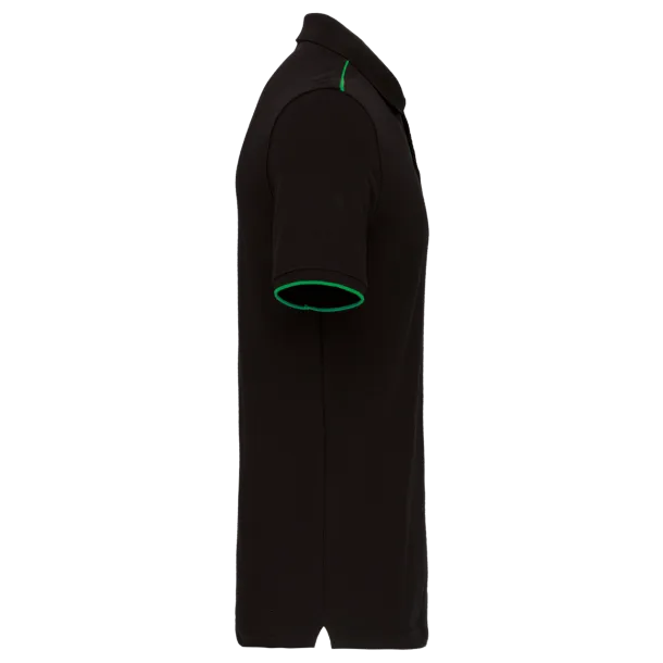  MEN'S SHORT-SLEEVED CONTRASTING DAYTODAY POLO SHIRT - Designed To Work Black Kelly zelena