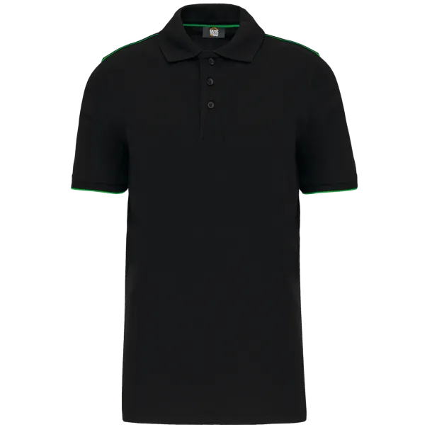  MEN'S SHORT-SLEEVED CONTRASTING DAYTODAY POLO SHIRT - Designed To Work Black Vino
