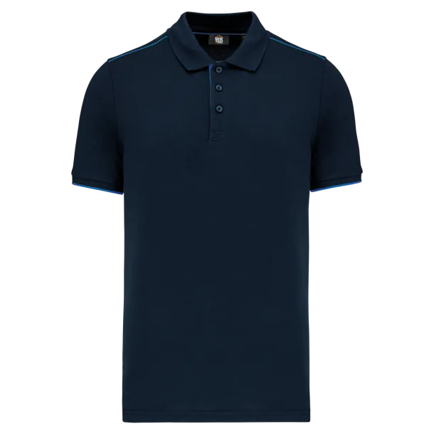  MEN'S SHORT-SLEEVED CONTRASTING DAYTODAY POLO SHIRT - Designed To Work Navy Vino