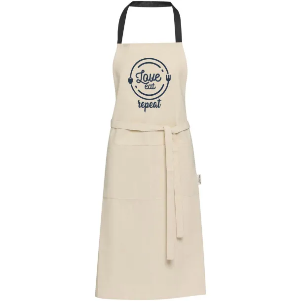 Nia 200 g/m² recycled cotton apron Solid black