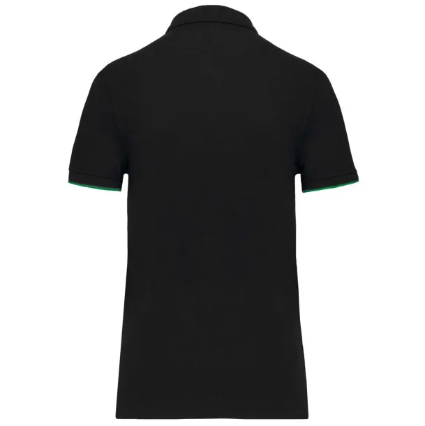  LADIES' SHORT-SLEEVED CONTRASTING DAYTODAY POLO SHIRT - Designed To Work Black Kelly zelena