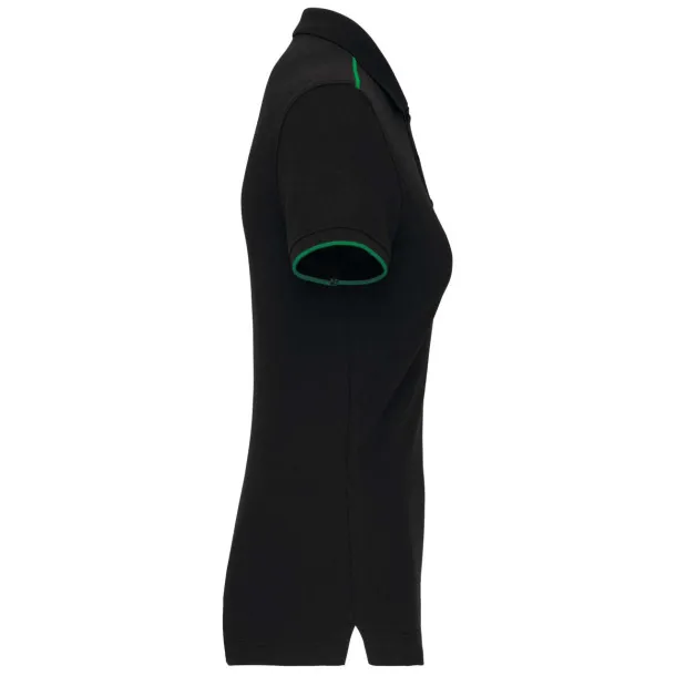  Ženska polo majica kratkih rukava - Designed To Work Crna Kelly zelena