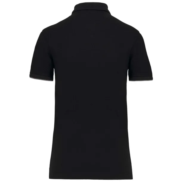  LADIES' SHORT-SLEEVED CONTRASTING DAYTODAY POLO SHIRT - Designed To Work Black Vino