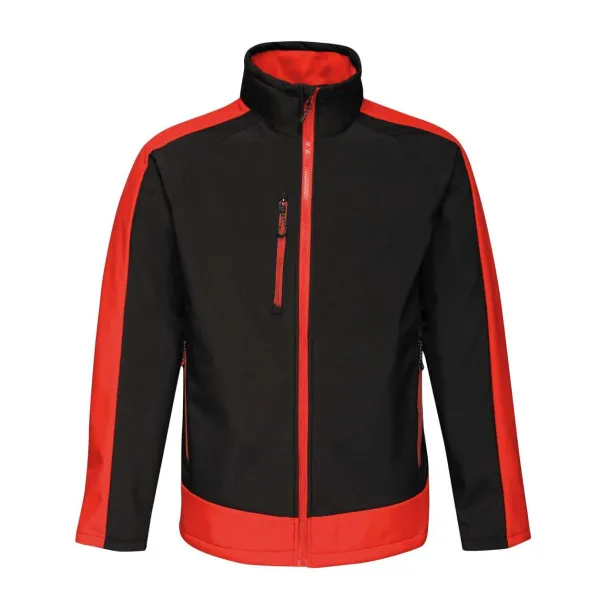  Kontrastna troslojna softshell jakna - Regatta Crna Paprika Red