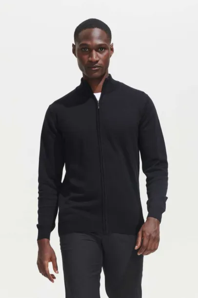 SOL'S GORDON MEN ZIPPED KNITTED CARDIGAN - SOL'S Black