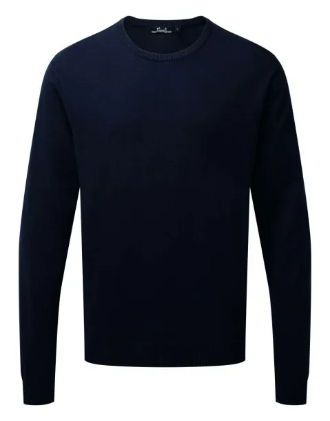  MEN'S CREW NECK COTTON RICH KNITTED SWEATER - Premier Navy