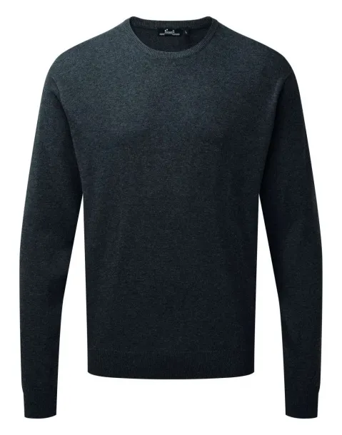  MEN'S CREW NECK COTTON RICH KNITTED SWEATER - Premier Titanium