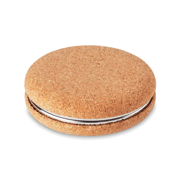GUAPA CORK Pocket mirror with cork cover Beige