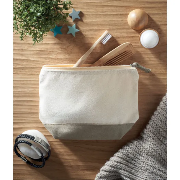 KLEUREN Bicolour cotton cosmetic bag Grey