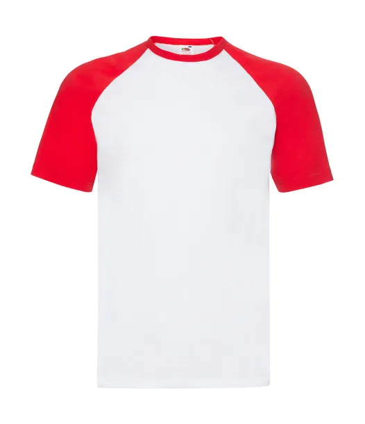  Valueweight Baseball T - Fruit of the Loom Bijela Crvena