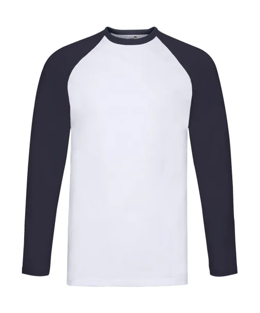  Valueweight majica dugih rukava - Fruit of the Loom Bijela Deep Navy
