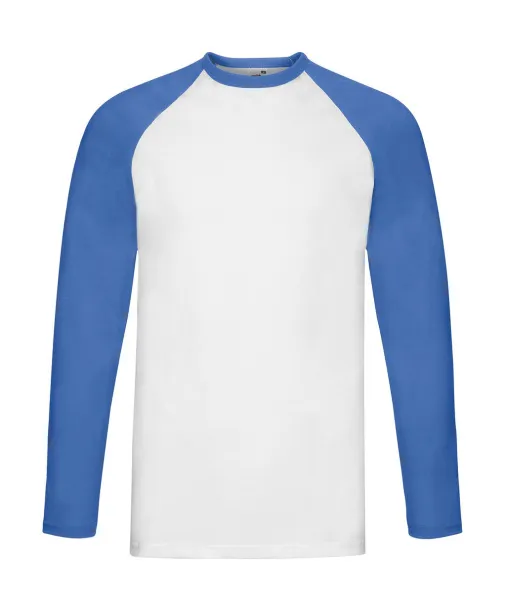  Valueweight Long Sleeve Baseball T - Fruit of the Loom Bijela Kraljevski plava