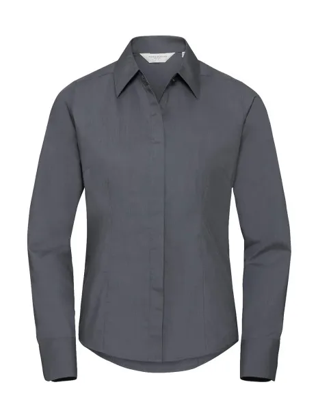  Ladies' LS Fitted Poplin Shirt - Russell Collection