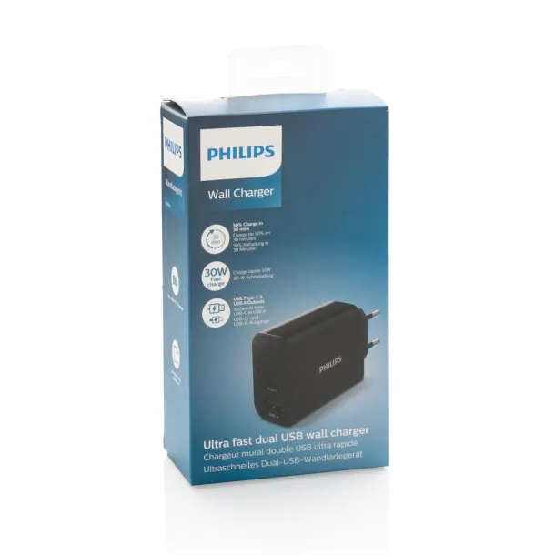  Philips 30W ultra fast PD wall charger - Philips Black 