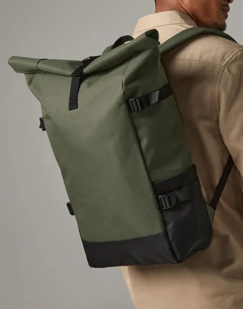  Block Roll-Top Backpack - Bagbase