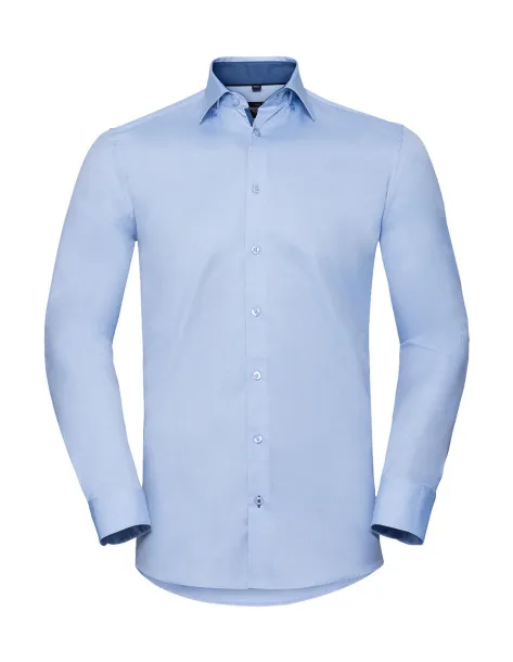 Tailored Contrast Herringbone Shirt LS - Russell Collection