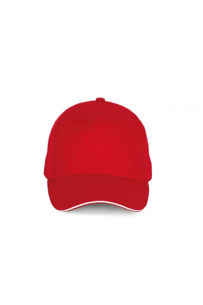  5 PANELS COTTON SANDWICH CAP - K-UP Red White