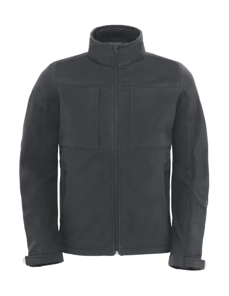  Hooded Softshell/men - B&C Outerwear Tamno siva