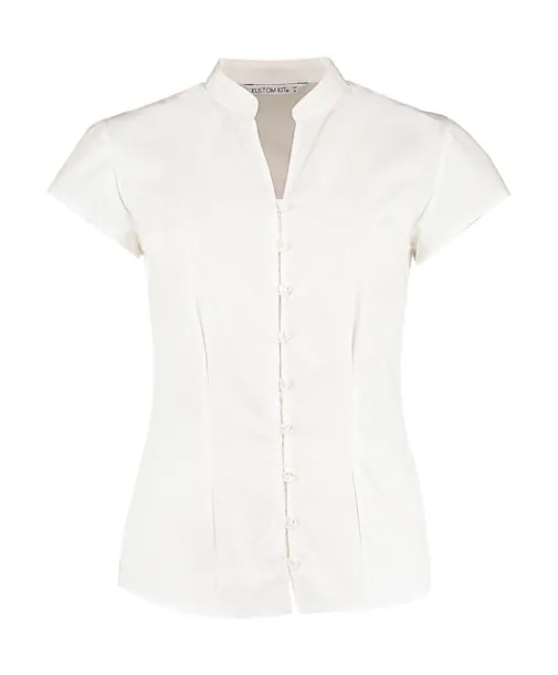  Women's Tailored Fit Mandarin Collar Blouse SSL - Kustom Kit
