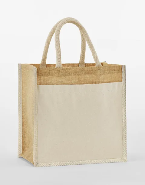  Cotton Pocket Natural Starched Jute Midi Tote - Westford Mill Prirodna