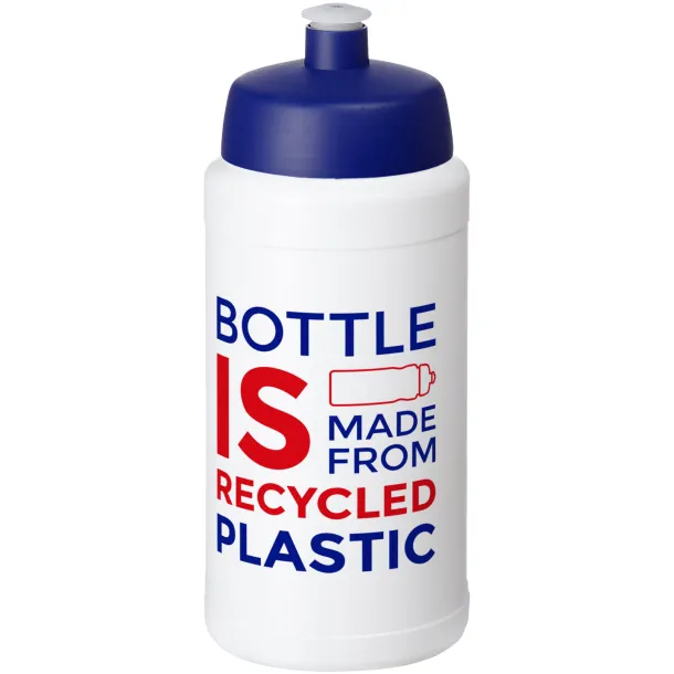 Baseline 500 ml recycled sport bottle White Blue
