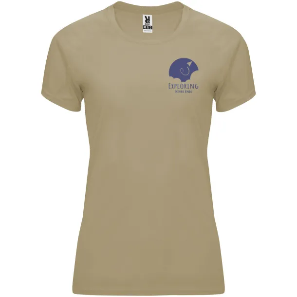 Bahrain short sleeve women's sports t-shirt - Roly Dark Sand