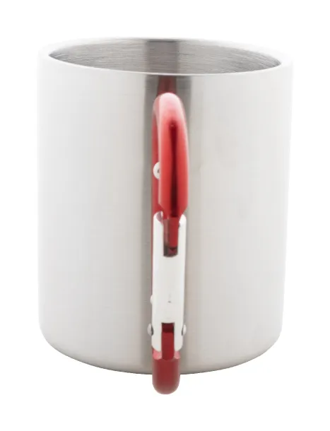 Cadisha metalna šalica, 200 ml Crvena Srebrna