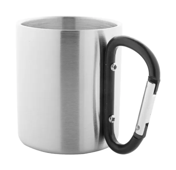 Cadisha metalna šalica, 200 ml Crna Srebrna