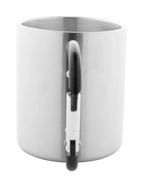 Cadisha metalna šalica, 200 ml Crna Srebrna