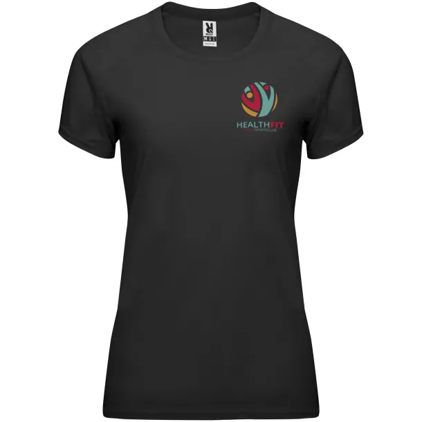 Bahrain short sleeve women's sports t-shirt - Roly Solid black