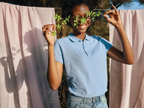 Iqoniq Yosemite women recycled cotton pique polo - iqoniq sky blue